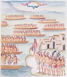 Tome 4 fol.14 Tlatelolco e la laguna, da 